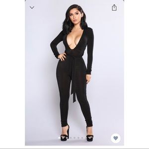 2 black jumpsuits